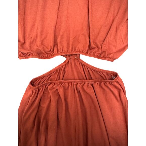 NWT Fantastic Fawn maxi in copper cut out waist & open back. Elastic waist - Picture 10 of 15